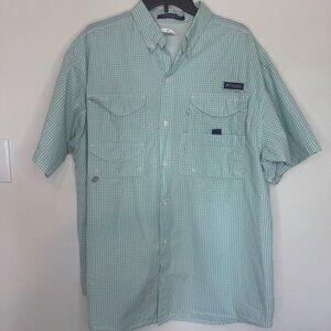 Columbia Shirt Men's XXL PFG Performance Fishing Gear Super Bonehead Plaid Polo